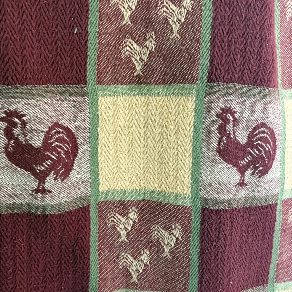 Vintage Rooster Patterned Tablecloth grannycore‎ cottage core rectangular farm